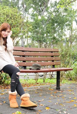 (Fotografía al aire libre de modelo) Modelo de belleza taiwanesa: medias Xiaomi Kate y hermosas piernas filmación al aire libre (71P)