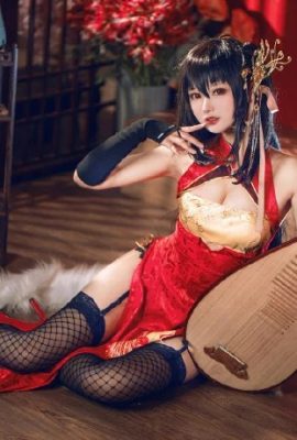 Cosplay Cheongsam de seda negro del Gran Fénix y Amanecer de Primavera de «Azur Lane» (CN: Hanyu Sanwei) (9P)