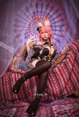 Fate/extella Tamamo Mae traje de magia negro azabache @Ayaki_99 (9P)