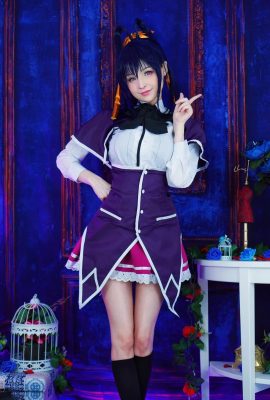 Hidori Rose – Cosplay de Akeno Himejima con uniforme de bikini de diablo negro