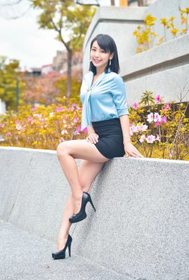 Modelo de piernas taiwanesa con medias, tacones altos, hermosas piernas, toma al aire libre de Chen Xixi OL, hermosas piernas con tacones altos (20P)