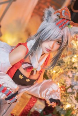 (Foto de COSER de celebridad de Inte) Zhou Ji es un lindo conejito – Orejas navideñas de animal de seda negra