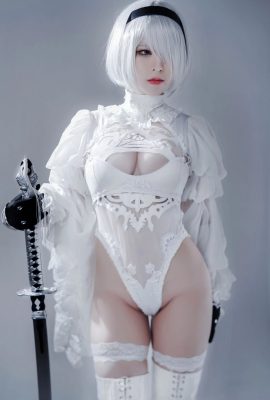 Hanhanko Automata YoRHa Tipo B Vestido Blanco