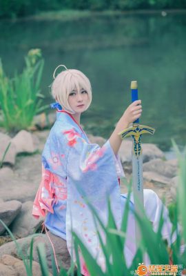 «Fate/stay Night» Saber Qingzhu ver.~ COSPLAY colgante de imagen de Año Nuevo del kimono de mi rey (67P)